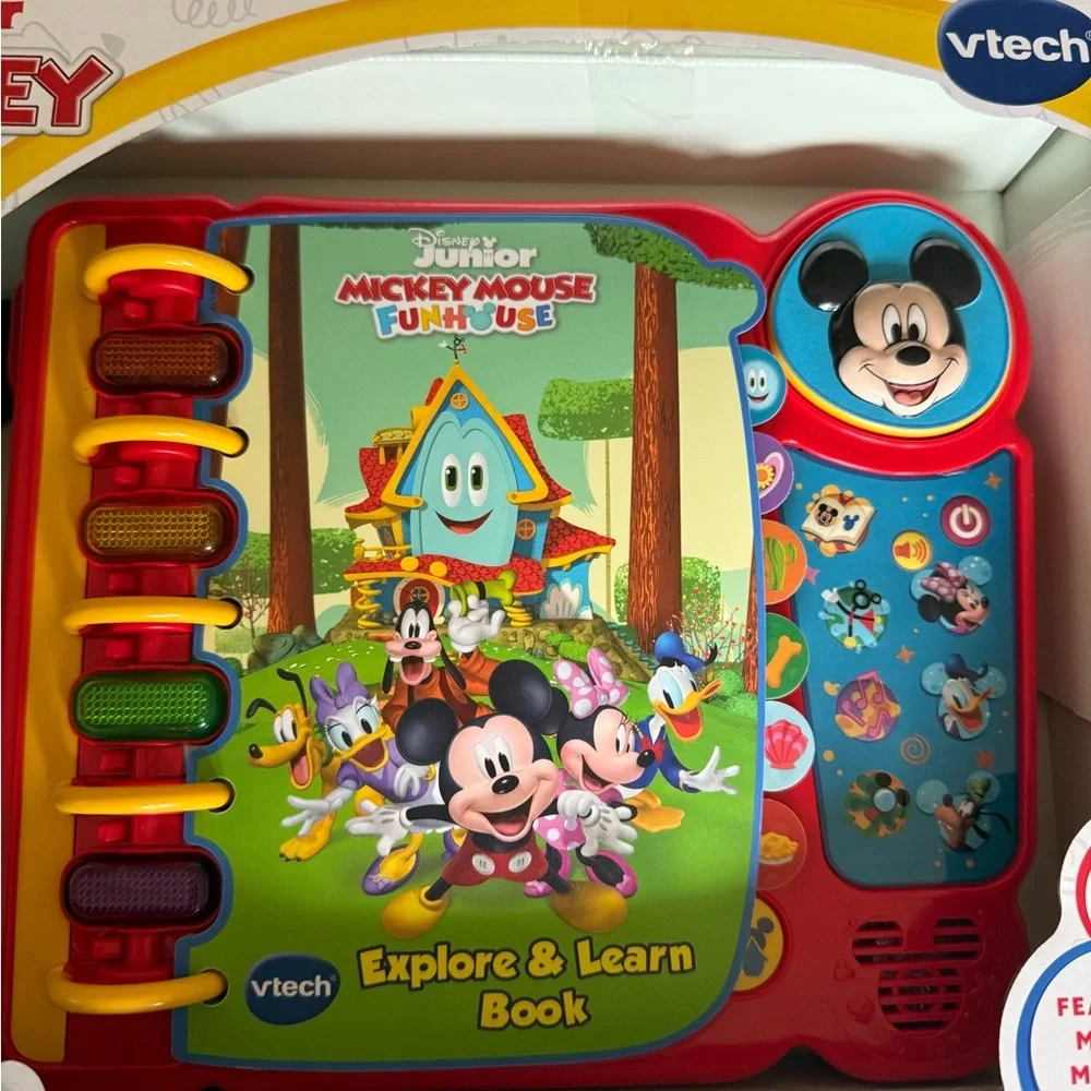 VTech Disney Junior Mickey Mouse Funhouse Explore & Learn Book Baby Toddler Toy*